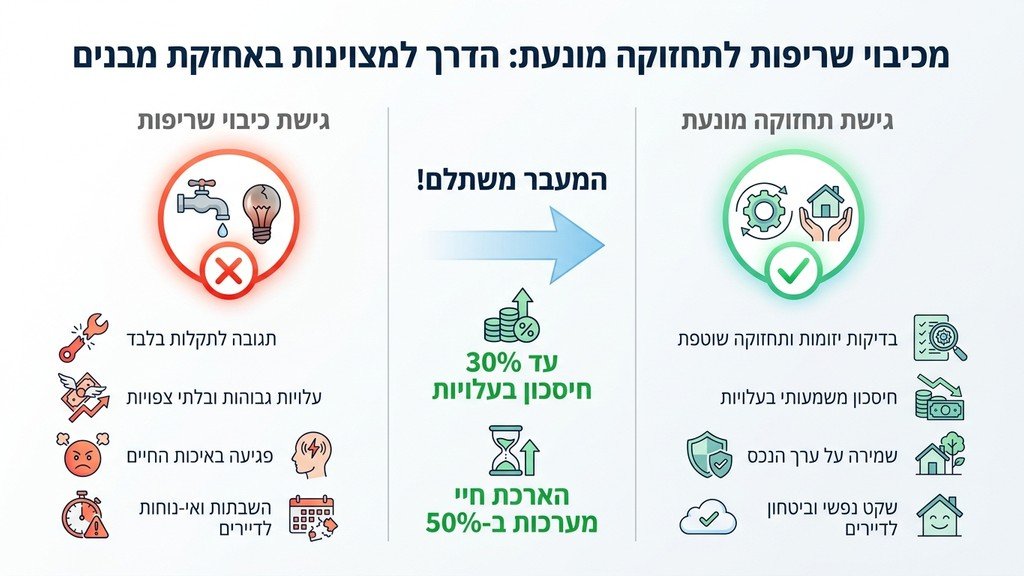 טכנאי מקצועי מבצע בדיקת תחזוקה מונעת למערכות הבניין